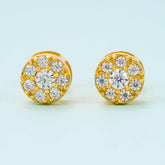 GL Hiphop Jewelry 925 Sterling Silver VVS Round Cut Moissanite Stud Earrings